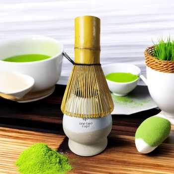 Gambar produk One Two Cups Matcha Set Chawan Chasen Stand Chashaku 470ml 4 PCS - WT174