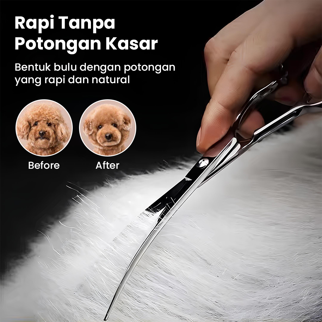 Woofs Gunting Curve Grooming Bulu Hewan Peliharaan 7 Inch - INU72 Gambar produk Woofs Gunting Curve Grooming Bulu Hewan Peliharaan 7 Inch - INU72