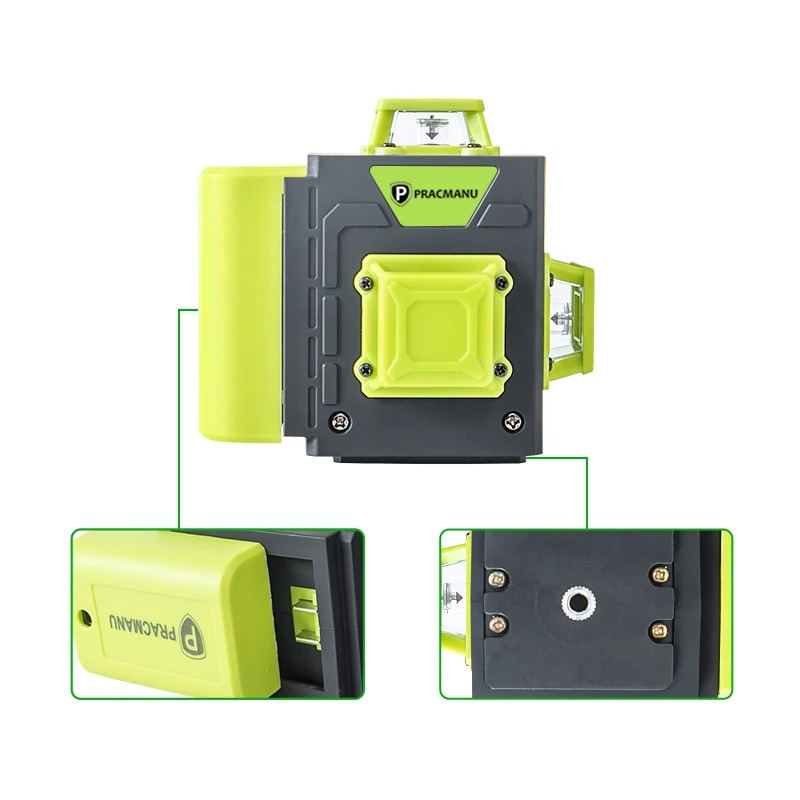 Pracmanu Laser Level Self Leveling 3D 360 Degree 12 Line 520nm 2400mAh - PC-520 Gambar produk Pracmanu Laser Level Self Leveling 3D 360 Degree 12 Line 520nm 2400mAh - PC-520