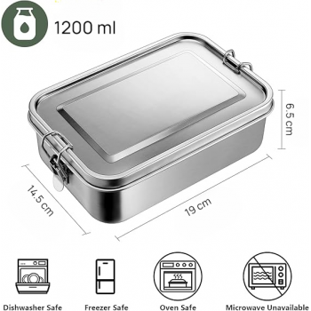 Gambar produk Umigy Kotak Makan Anti Tumpah Lunch Bento Box Stainless Steel 304 1200ml - UM59