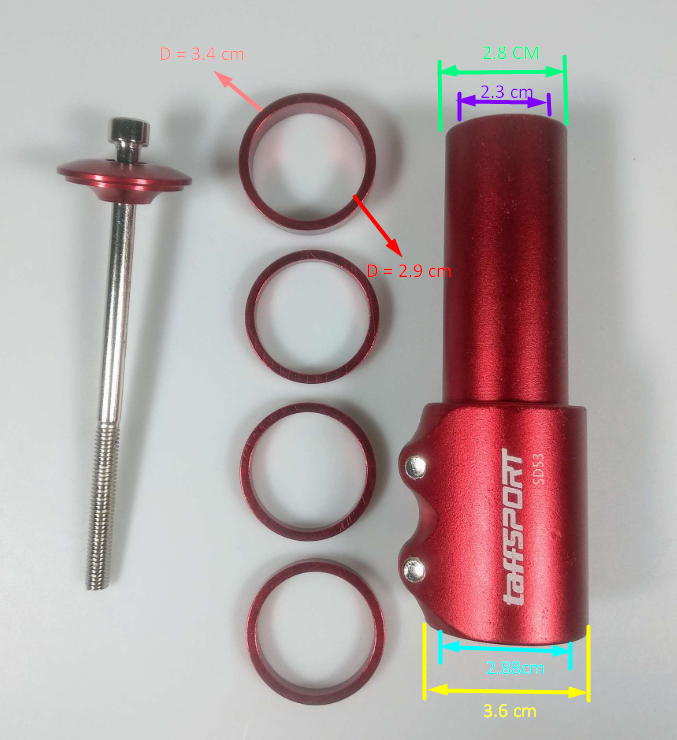 TaffSPORT Peninggi Setang Sepeda Fork Extender Aluminium Alloy 121mm - SD53 Gambar produk TaffSPORT Peninggi Setang Sepeda Fork Extender Aluminium Alloy 121mm - SD53