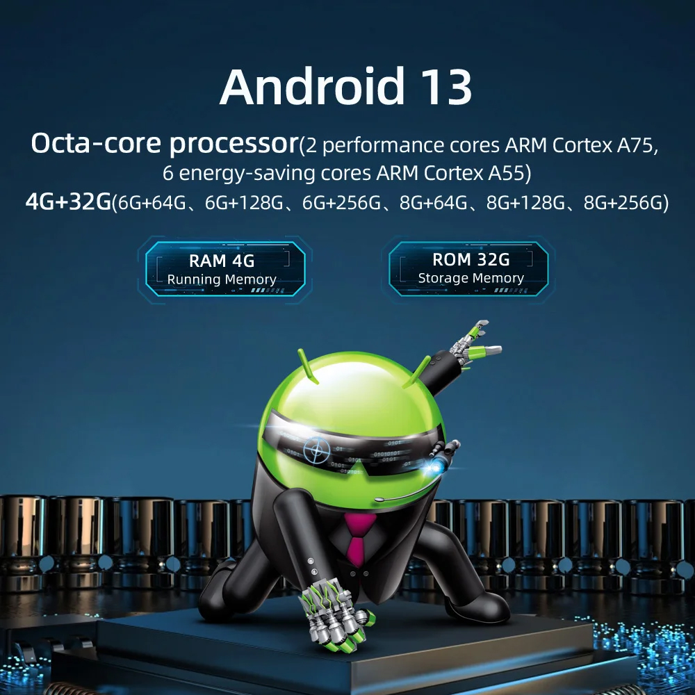 Gambar produk BQCC Head Unit Tape Mobil 2DIN Bluetooth WiFi Android 13 9 Inch - 9090-F