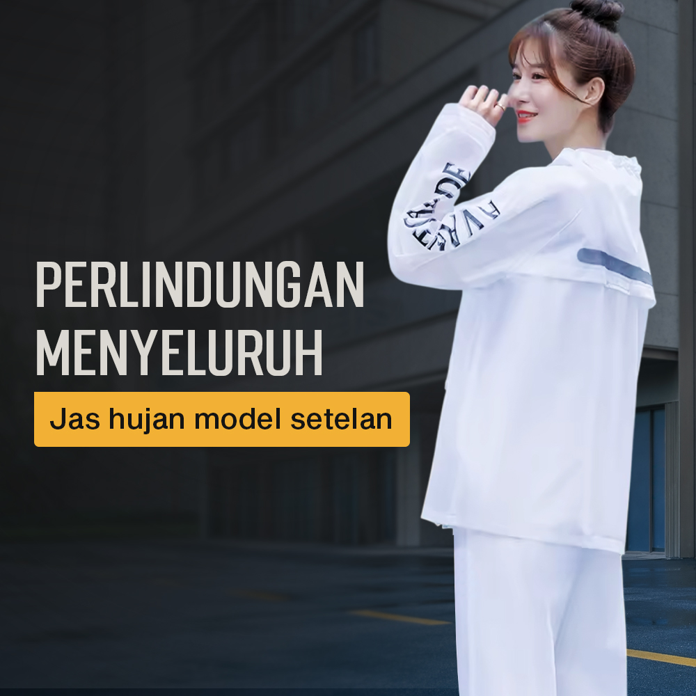 Gambar produk KEYRU Jas Hujan Setelan Motor Dewasa Visor PVC Waterproof Raincoat XL - TN-74