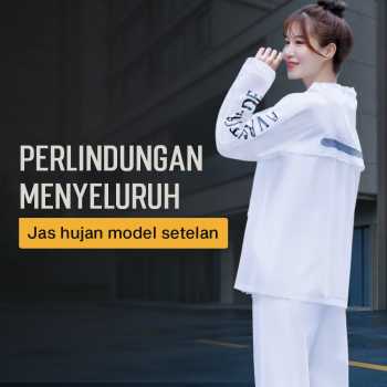 Gambar produk KEYRU Jas Hujan Setelan Motor Dewasa Visor PVC Waterproof Raincoat XL - TN-74