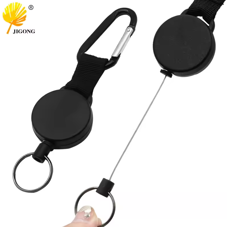 JIGONG Gantungan Kunci Retractable Carabiner Keychain Steel Wire Rope - JIG-012S Gambar produk JIGONG Gantungan Kunci Retractable Carabiner Keychain Steel Wire Rope - JIG-012S
