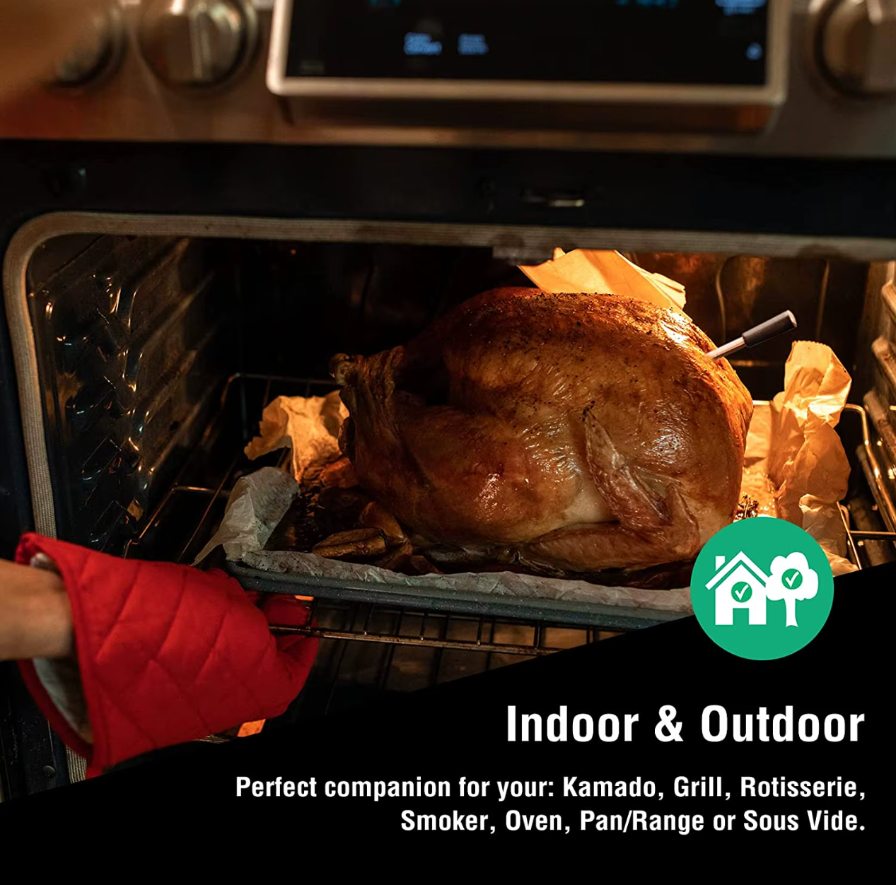 TAKA Termometer Makanan Digital Daging BBQ Bluetooth Wooden 1 Probe - TY510 Gambar produk TAKA Termometer Makanan Digital Daging BBQ Bluetooth Wooden 1 Probe - TY510