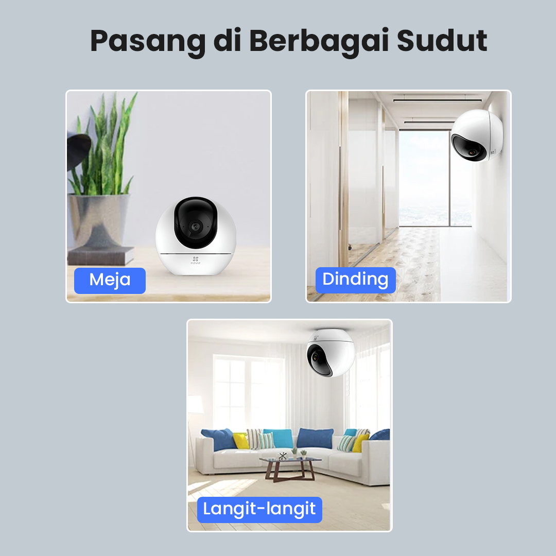 Gambar produk EZVIZ Kamera CCTV PTZ WiFi Smart IP Camera AI Tracking 3K 5MP - H6