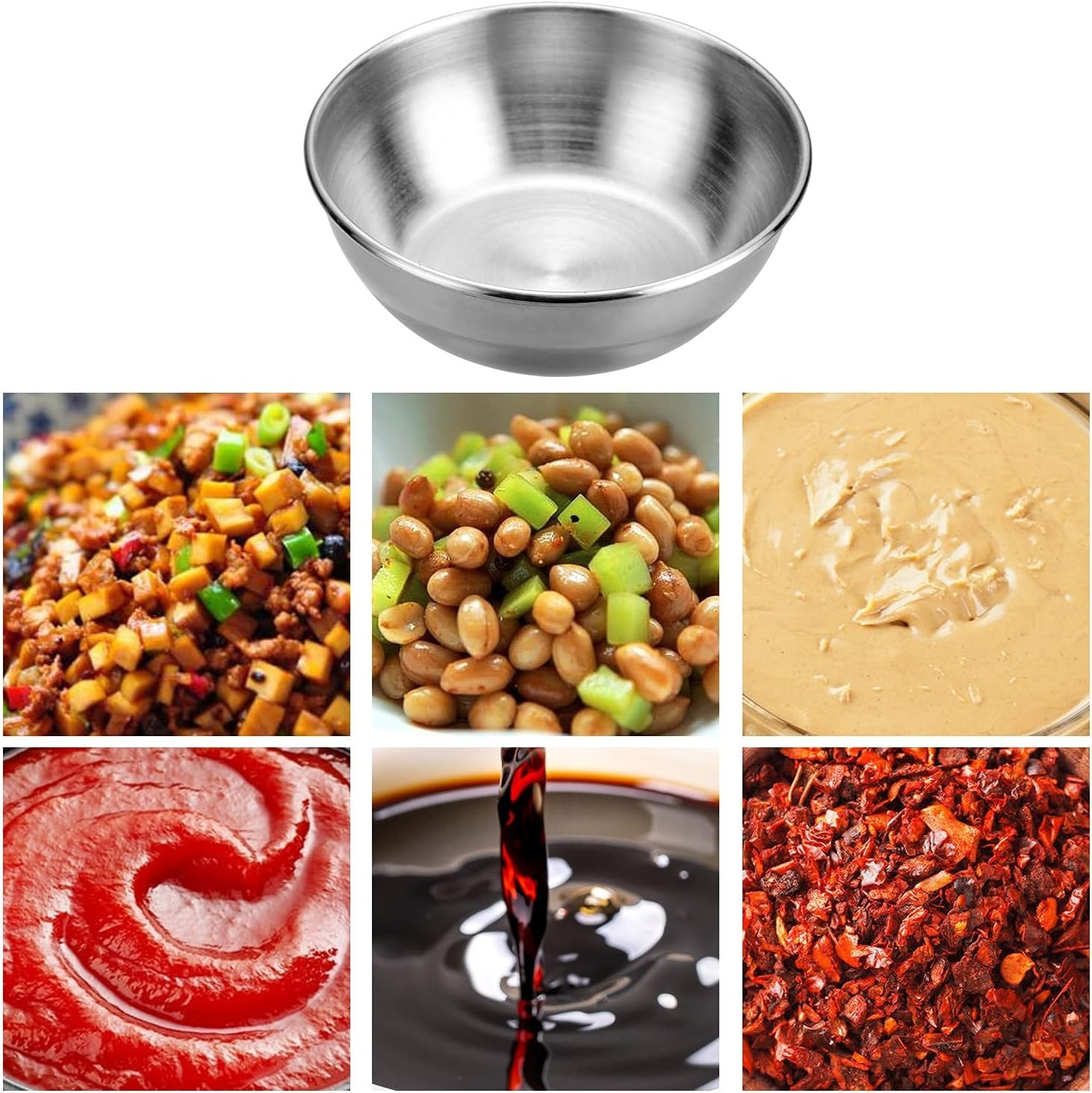 Gambar produk ALRY Mangkuk Bumbu Saus Stainless Steel Western Seasoning Bowl 6cm - YX-304