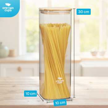 Gambar produk One Two Cups Toples Kaca Penyimpanan Makanan Kedap Udara Storage Jar 2.4L - HC1019