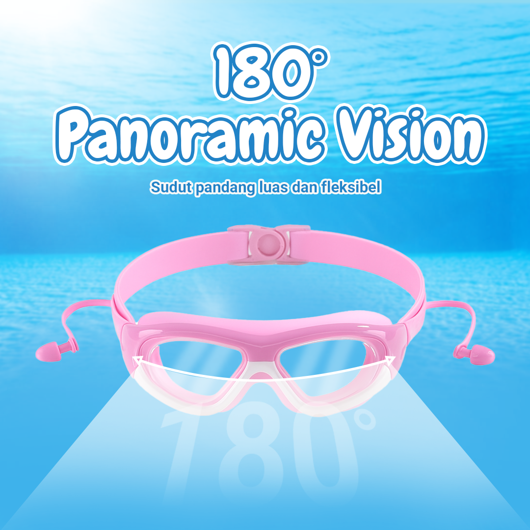 Chanskyu Kacamata Renang Anak Anti Fog UV Protection with Earplug - CK185 Gambar produk Chanskyu Kacamata Renang Anak Anti Fog UV Protection with Earplug - CK185