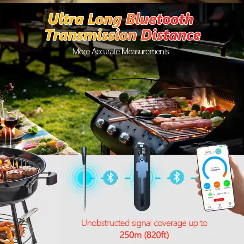 Temprobe Termometer Makanan Daging Digital Wireless Bluetooth 1 Probe - DT-131 Gambar produk Temprobe Termometer Makanan Daging Digital Wireless Bluetooth 1 Probe - DT-131
