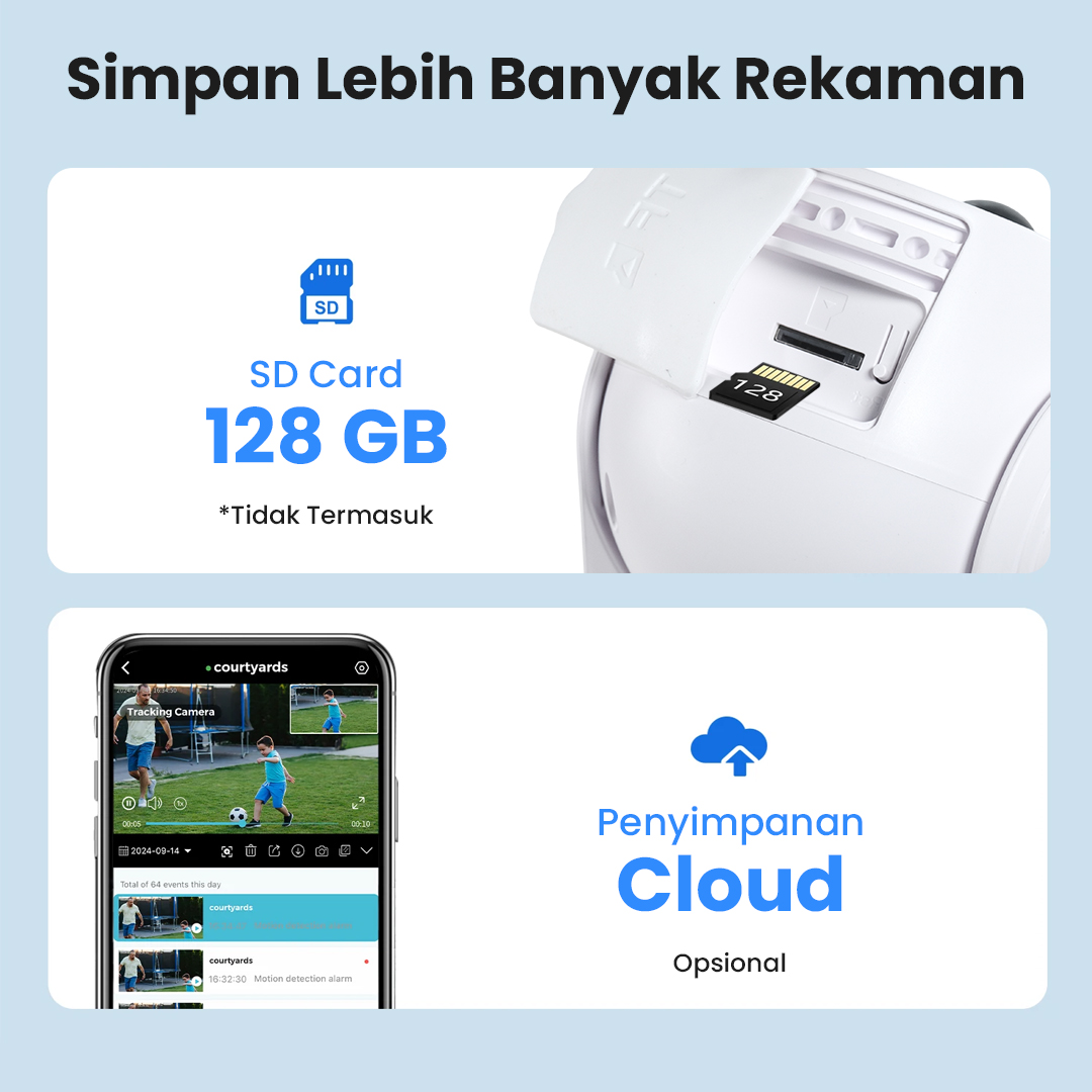 Xiaovv Kamera CCTV Tenaga Surya WiFi Outdoor PIR FHD 1080P 2MP IP65 - XVV-1120S-P6 Pro Gambar produk Xiaovv Kamera CCTV Tenaga Surya WiFi Outdoor PIR FHD 1080P 2MP IP65 - XVV-1120S-P6 Pro