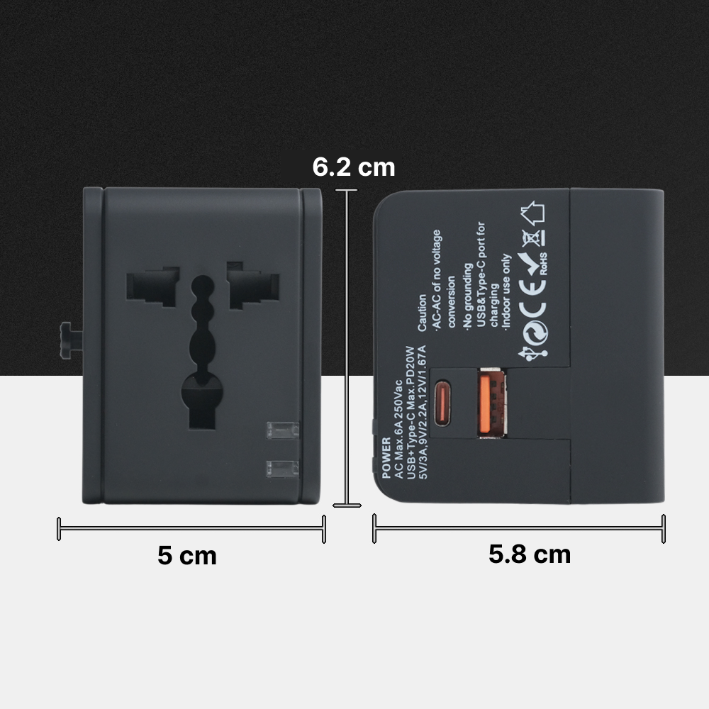 TRAVOR Universal Travel Adaptor Colokan Charger Adapter USB PD 1380W - TR020 Gambar produk TRAVOR Universal Travel Adaptor Colokan Charger Adapter USB PD 1380W - TR020