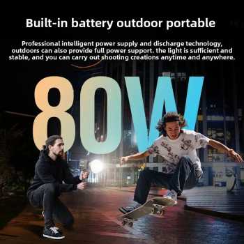 Gambar produk STEAMPUNK Lampu Studio Fotografi COB LED 3in1 Color TFT Display 80W - ZGRL80