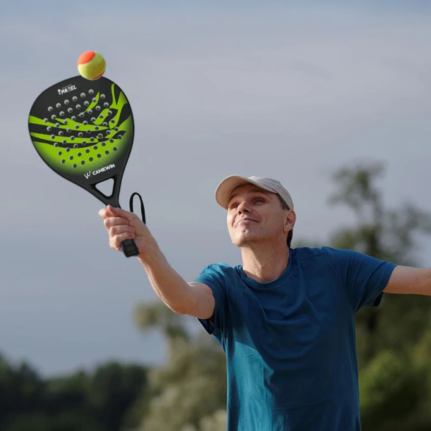 Gambar produk CAMEWIN Raket Padel Teardrop Carbon Fiber 3.8cm Thickness 365g - 4014