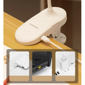 Gambar produk AURO Lampu Meja Belajar LED Clamp Square Lamp Stepless Dimming 800mAh - AU849