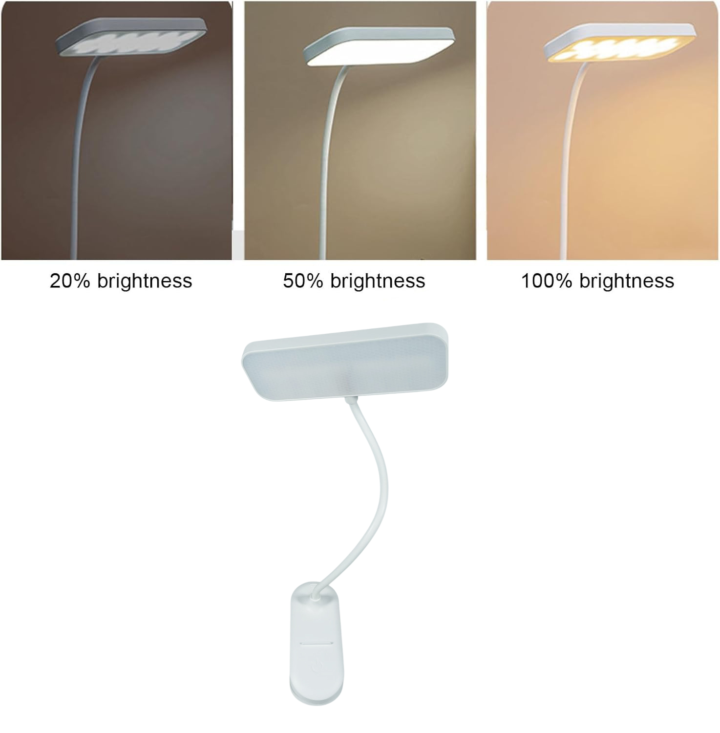 AURO Lampu Meja Belajar LED Clamp Square Lamp Stepless Dimming 800mAh - 788 Gambar produk AURO Lampu Meja Belajar LED Clamp Square Lamp Stepless Dimming 800mAh - 788