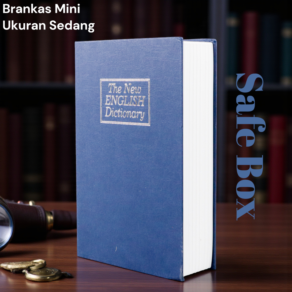 Gambar produk HOMESAFE Brankas Mini Buku Key Lock Hidden Safe Box Dictionary Book Sedang - KBS