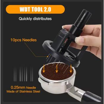 Gambar produk ALIKISSCAFE Stirrer Distribusi Kopi Espresso WDT Barista 10 Needle 58mm - AK-325