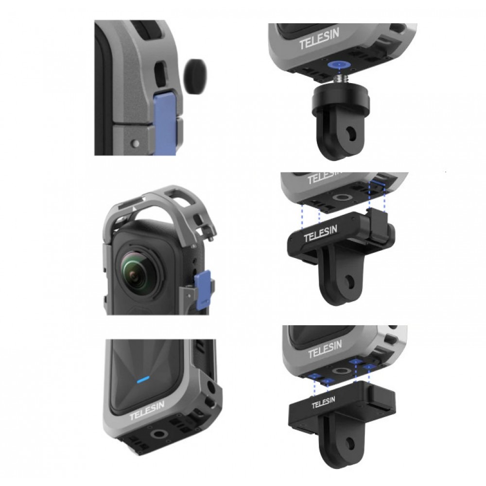 Gambar produk TELESIN Case Pelindung Action Cam Full Cage Protection for Insta360 X5 - S6-FMS-19-TIS