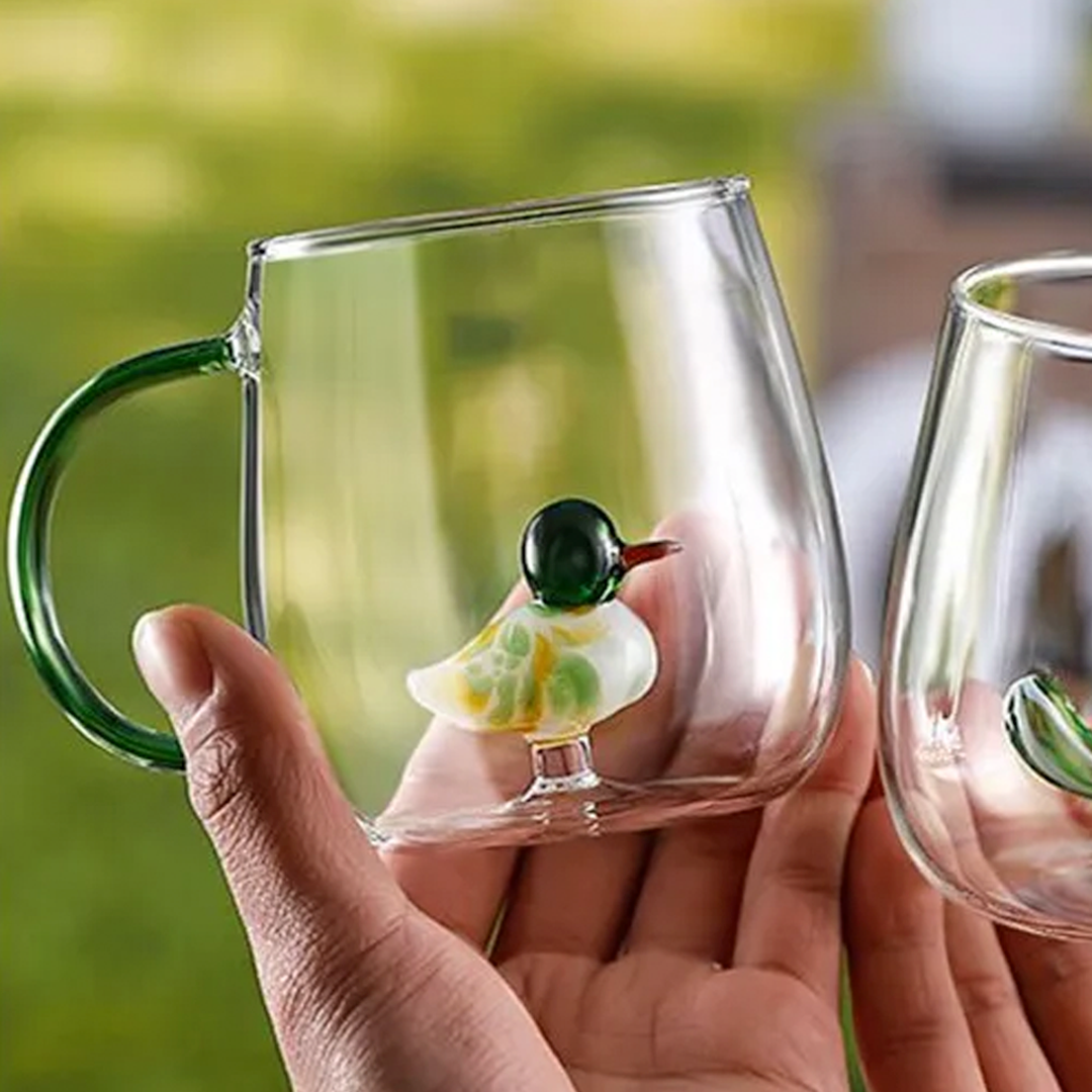 Gambar produk LAZZY Cangkir Kopi Kaca Tahan Panas Duck Aesthetic Mug 400ml Duck - L400