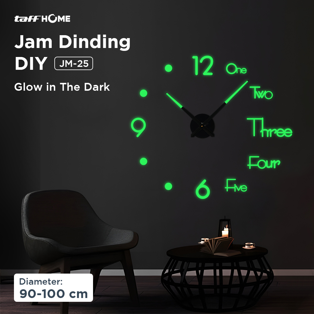 TaffHOME Jam Dinding Besar DIY Giant Glow in The Dark 90-100cm - JM-25 Gambar produk TaffHOME Jam Dinding Besar DIY Giant Glow in The Dark 90-100cm - JM-25