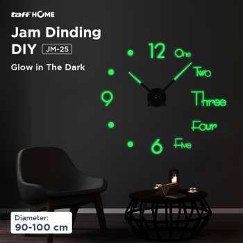 TaffHOME Jam Dinding Besar DIY Giant Glow in The Dark 90-100cm - JM-25