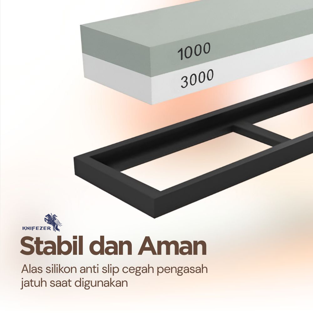 KNIFEZER Glitzy Batu Pengasah Pisau Whetstone Knife Sharpener 1000/3000 - Wkss-02 Gambar produk KNIFEZER Glitzy Batu Pengasah Pisau Whetstone Knife Sharpener 1000/3000 - Wkss-02