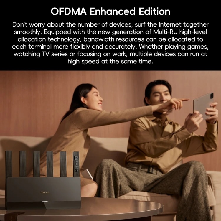 Xiaomi Router WiFi 7 6 Antenna Dual Band Qualcomm 4K QAM OFDMA MLO - BE6500 Gambar produk Xiaomi Router WiFi 7 6 Antenna Dual Band Qualcomm 4K QAM OFDMA MLO - BE6500