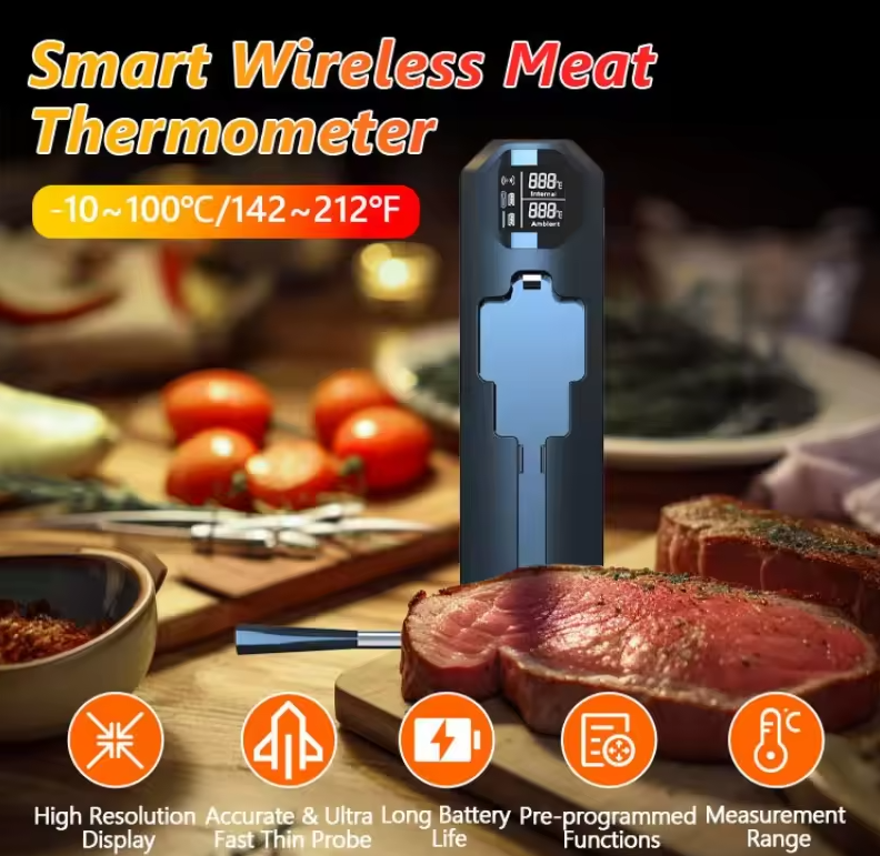 Temprobe Termometer Makanan Daging Digital Wireless Bluetooth 1 Probe - DT-131 Gambar produk Temprobe Termometer Makanan Daging Digital Wireless Bluetooth 1 Probe - DT-131
