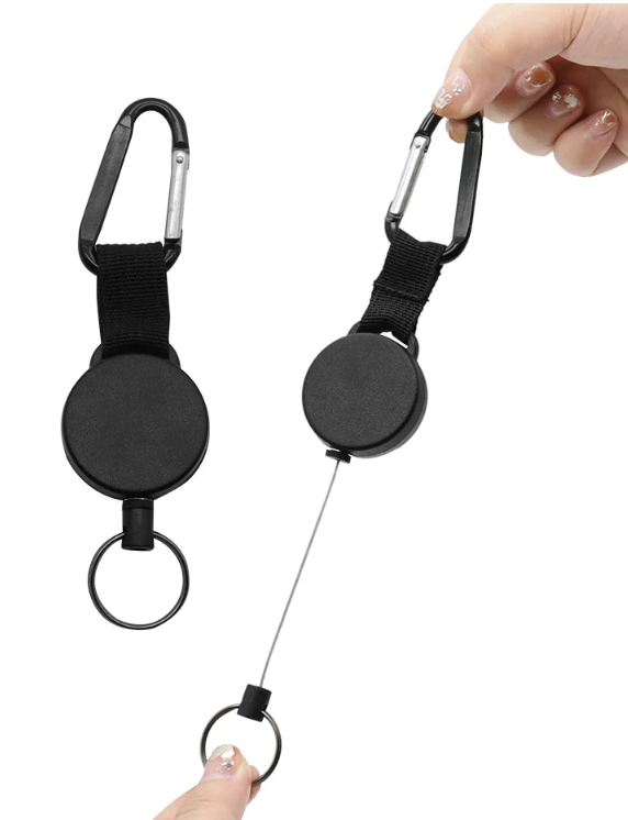 JIGONG Gantungan Kunci Retractable Carabiner Keychain Steel Wire Rope - JIG-012S Gambar produk JIGONG Gantungan Kunci Retractable Carabiner Keychain Steel Wire Rope - JIG-012S