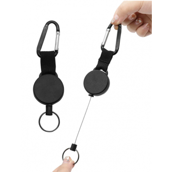 Gambar produk JIGONG Gantungan Kunci Retractable Carabiner Keychain Steel Wire Rope - JIG-012S