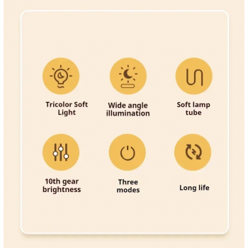 Gambar produk Heinast Lampu Baca Jepit Mini Clip Book Lamp LED Rechargeable 300 mAh - HE86