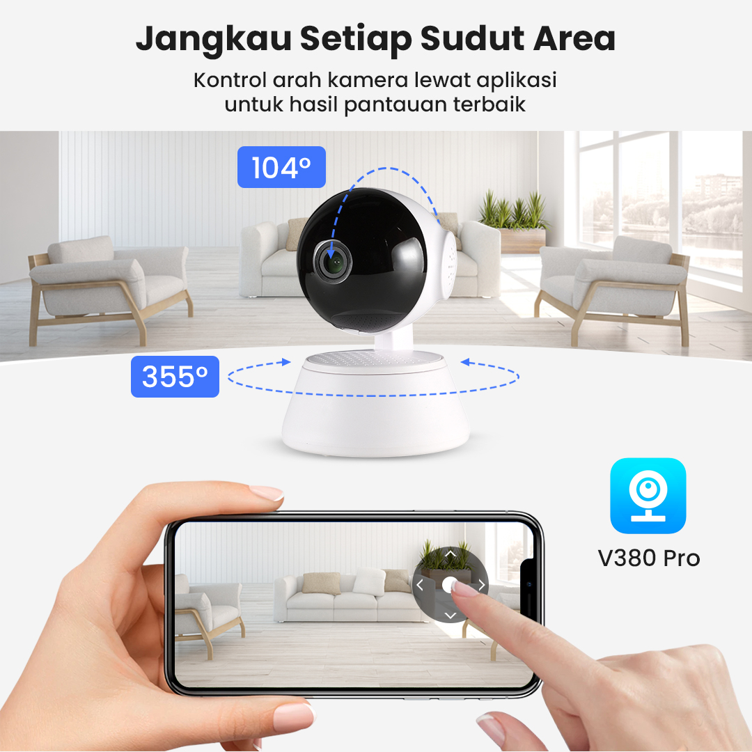 V380 Pro Kamera CCTV Indoor WiFi IP Camera Motion Detection 1080P 1MP - Q6 Pro Gambar produk V380 Pro Kamera CCTV Indoor WiFi IP Camera Motion Detection 1080P 1MP - Q6 Pro