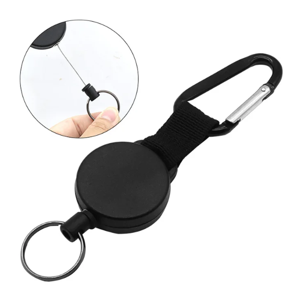 JIGONG Gantungan Kunci Retractable Carabiner Keychain Steel Wire Rope - JIG-012S Gambar produk JIGONG Gantungan Kunci Retractable Carabiner Keychain Steel Wire Rope - JIG-012S