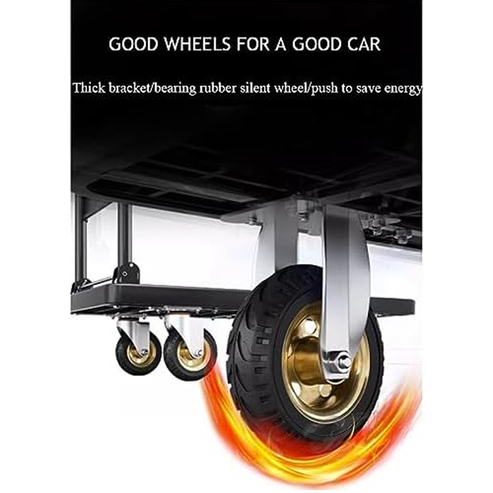 PICKU Troli Barang Lipat Foldable Flatbed Cart Silent Wheel 58x88cm - PC-88 Gambar produk PICKU Troli Barang Lipat Foldable Flatbed Cart Silent Wheel 58x88cm - PC-88