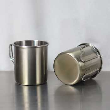 Gambar produk MyTrip Gelas Cangkir Kopi Gagang Lipat Camping Mug Stainless 304 470ml - INU175
