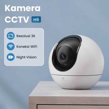 EZVIZ Kamera CCTV PTZ WiFi Smart IP Camera AI Tracking 3K 5MP - H6