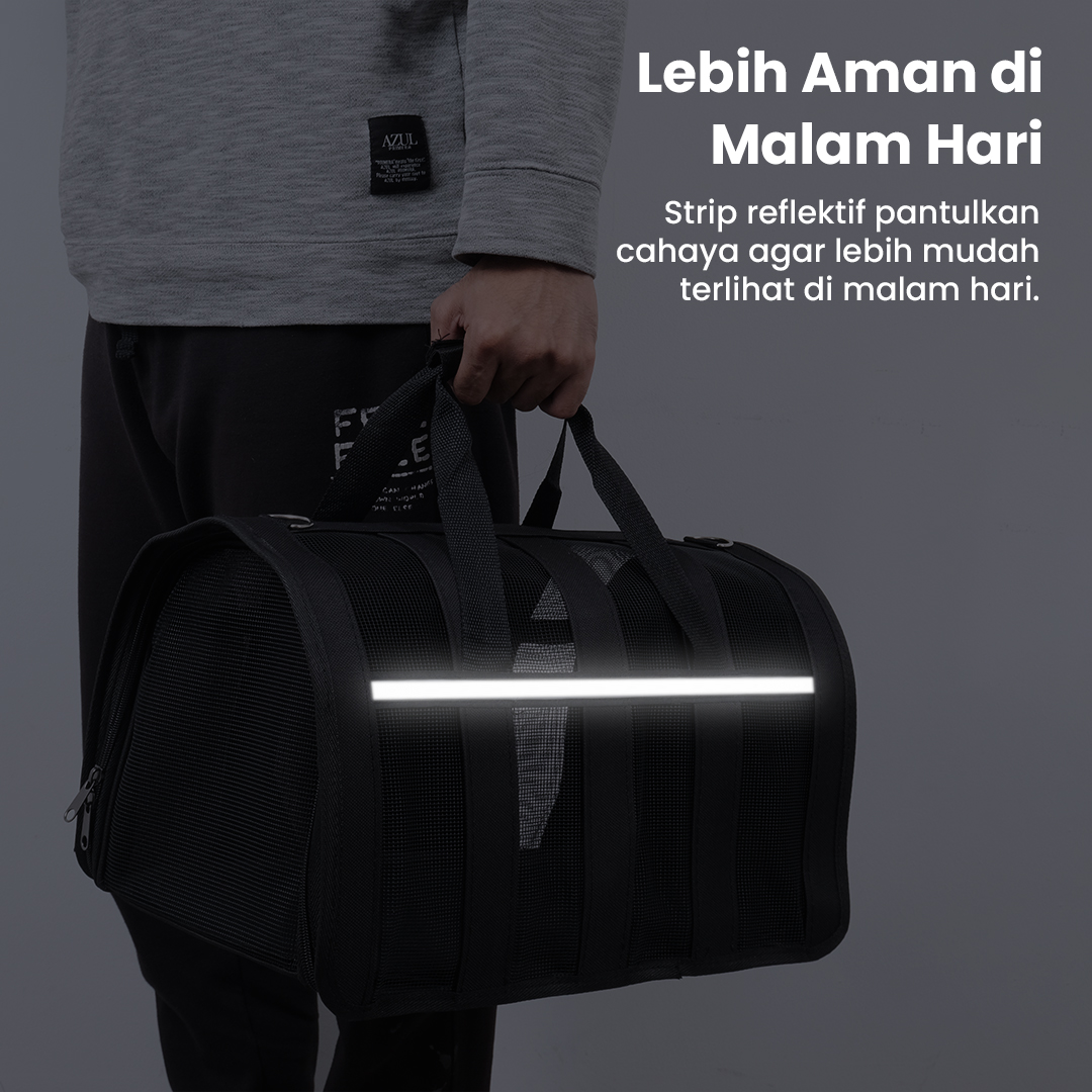 MEISU Tas Kandang Anjing Kucing Breathable Pet Carrier Bag 41x26x26cm - MS50 Gambar produk MEISU Tas Kandang Anjing Kucing Breathable Pet Carrier Bag 41x26x26cm - MS50