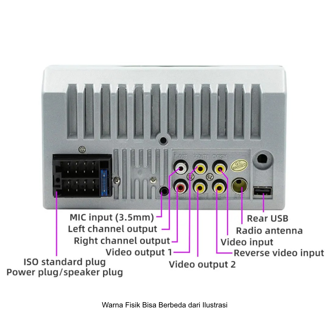 Gambar produk ESGO Head Unit Tape Mobil 2DIN Wireless CarPlay Android Auto 7 Inch - F7018C