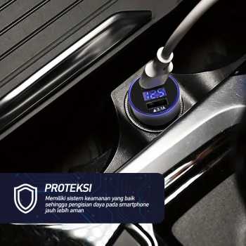 Gambar produk Leeioo Car Charger Mobil Fast Charging QC 3.0 LED Dual USB Port 3.1A - LE001