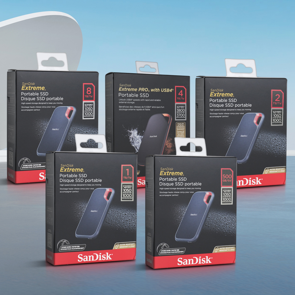 Gambar produk SanDisk Extreme Portable SSD 1050MB/s USB Type C 3.2 1TB - SDSSDE61