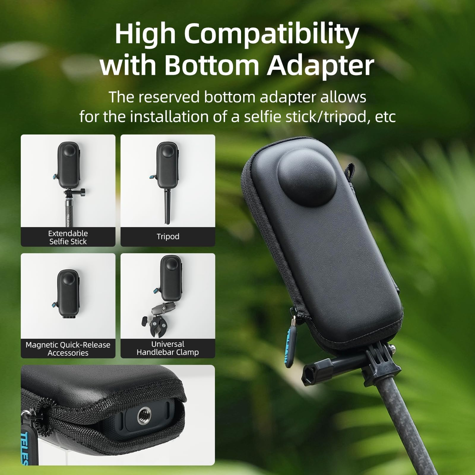 TELESIN Tas Kamera Aksi Portable Carrying Case for Insta360 X4/X5 - S6-PRC-19-TIS Gambar produk TELESIN Tas Kamera Aksi Portable Carrying Case for Insta360 X4/X5 - S6-PRC-19-TIS