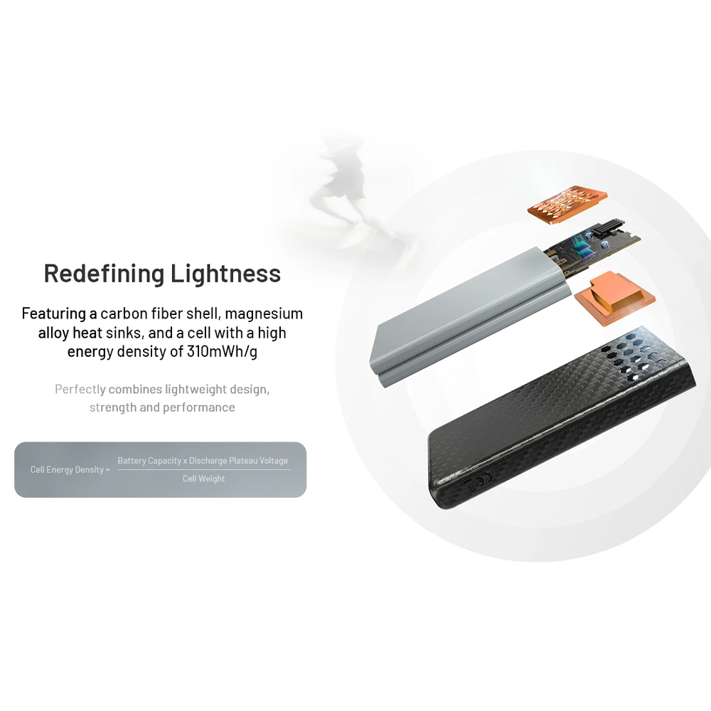 Gambar produk NITECORE Power Bank 10000mAh PD QC Carbon Fiber IPX8 USB Type C 30W - CARBO10000 GEN2