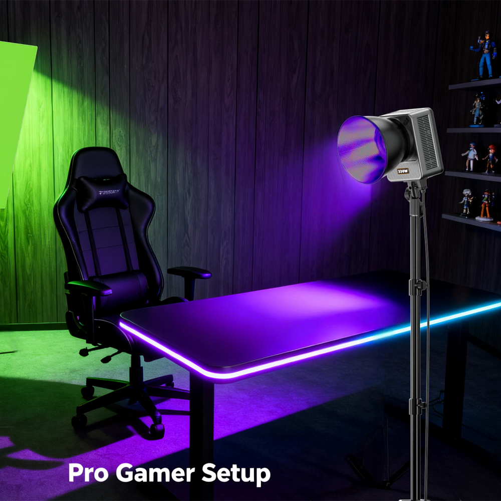 Gambar produk LIYADI Lampu Studio Fotografi COB LED RGBW 24 Mode TFT Display 330W - G330C