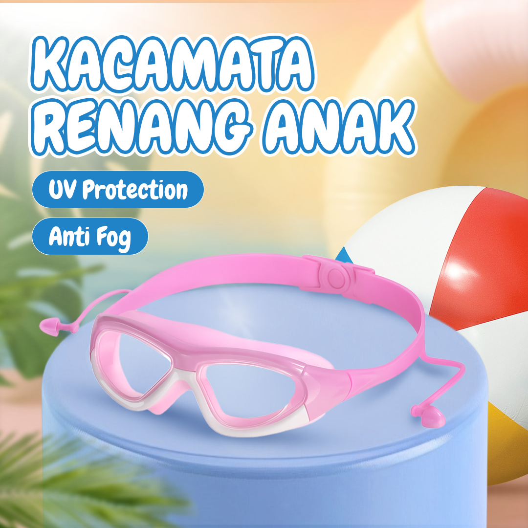 Chanskyu Kacamata Renang Anak Anti Fog UV Protection with Earplug - CK185 Gambar produk Chanskyu Kacamata Renang Anak Anti Fog UV Protection with Earplug - CK185