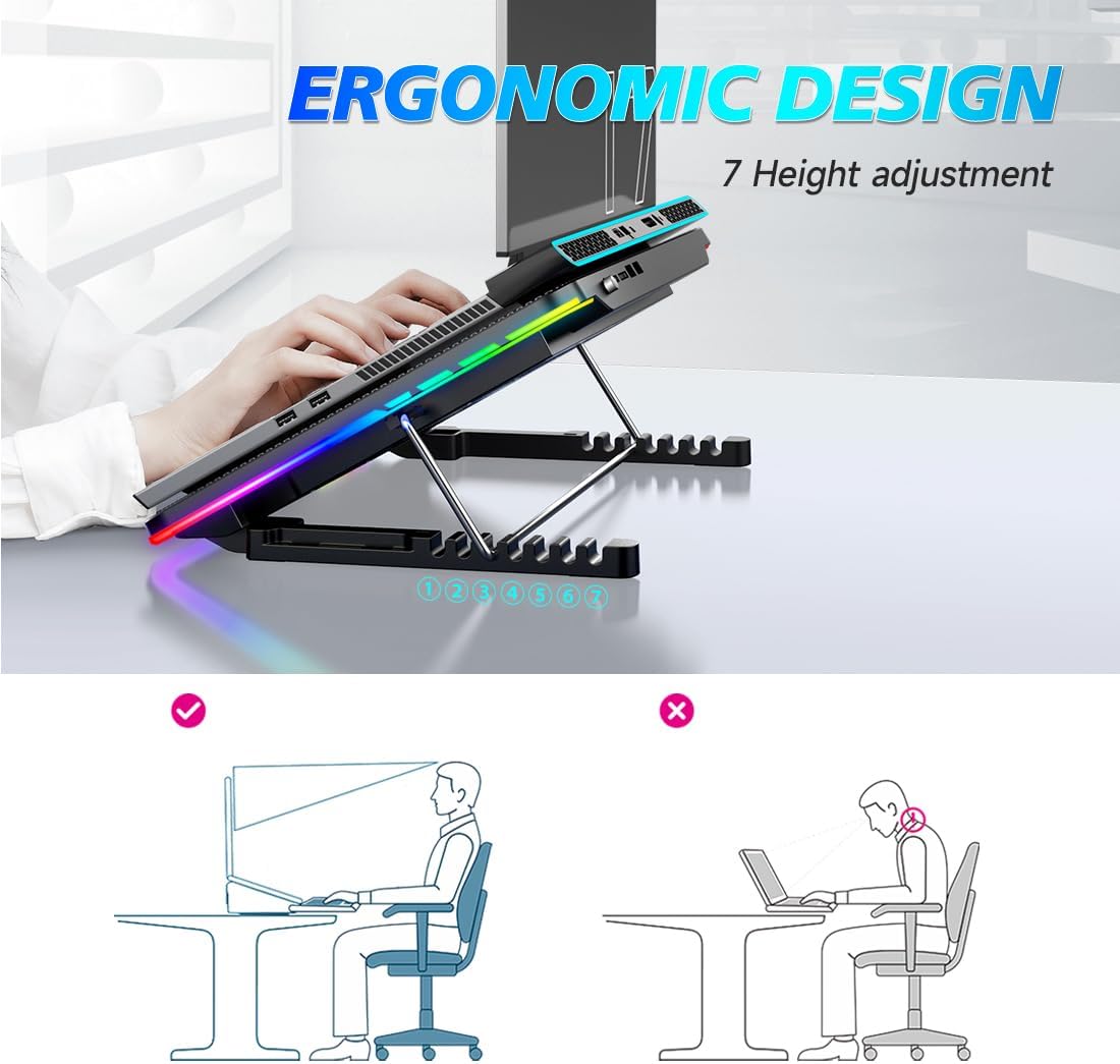 Gambar produk LIANGSTAR Cooling Pad Laptop Gaming Kipas Pendingin 5 Fan RGB 17.3Inch - LS50