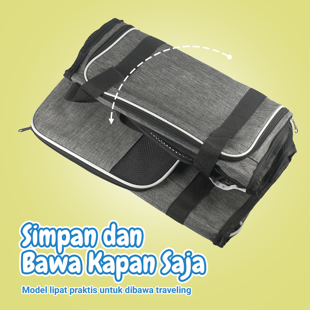 MEISU Tas Kandang Anjing Kucing Expandable Pet Carrier Bag 47x30x31cm - MS45 Gambar produk MEISU Tas Kandang Anjing Kucing Expandable Pet Carrier Bag 47x30x31cm - MS45