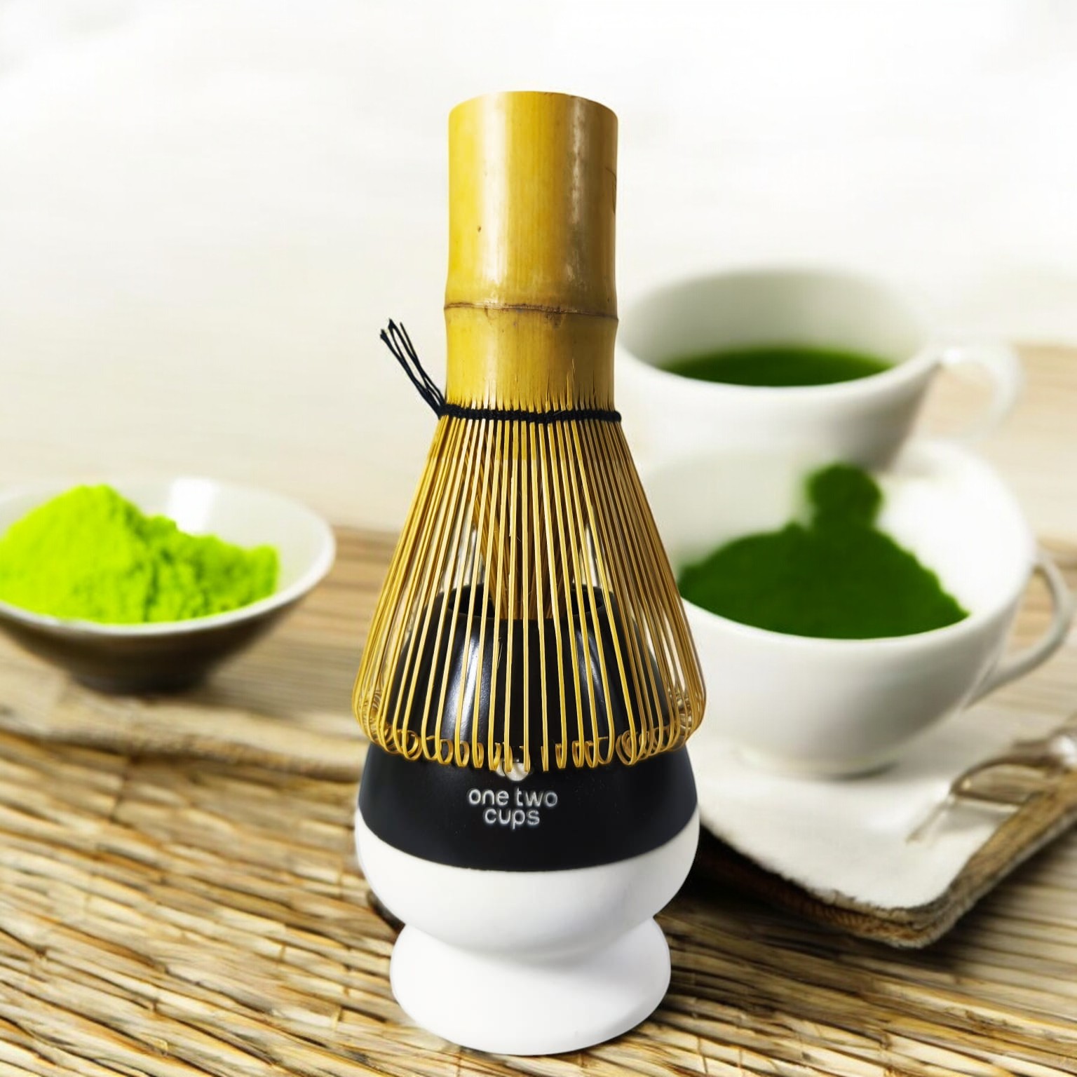 One Two Cups Matcha Set Chawan Chasen Stand Chashaku 470ml 4 PCS - WT174 Gambar produk One Two Cups Matcha Set Chawan Chasen Stand Chashaku 470ml 4 PCS - WT174