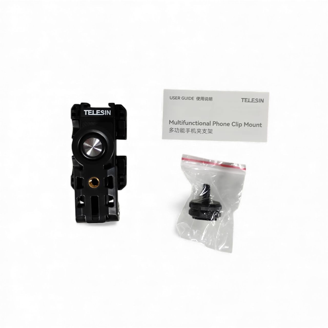 TELESIN Multifunctional Foldable Phone Clip Mount Tripod - PM-001 Gambar produk TELESIN Multifunctional Foldable Phone Clip Mount Tripod - PM-001